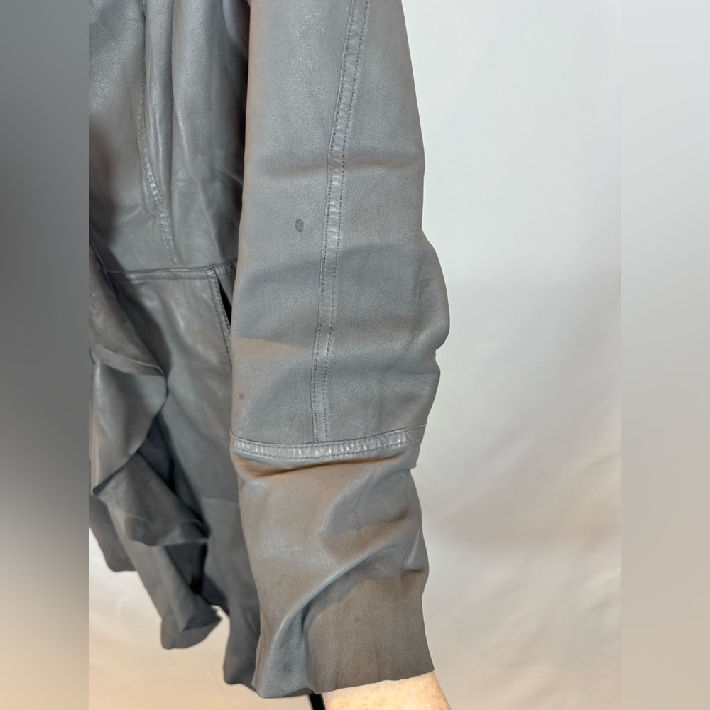 Casini Jennifer Tattanelli P312R Reversible Grey Full Grain Leather Jacket - Picture 12 of 16
